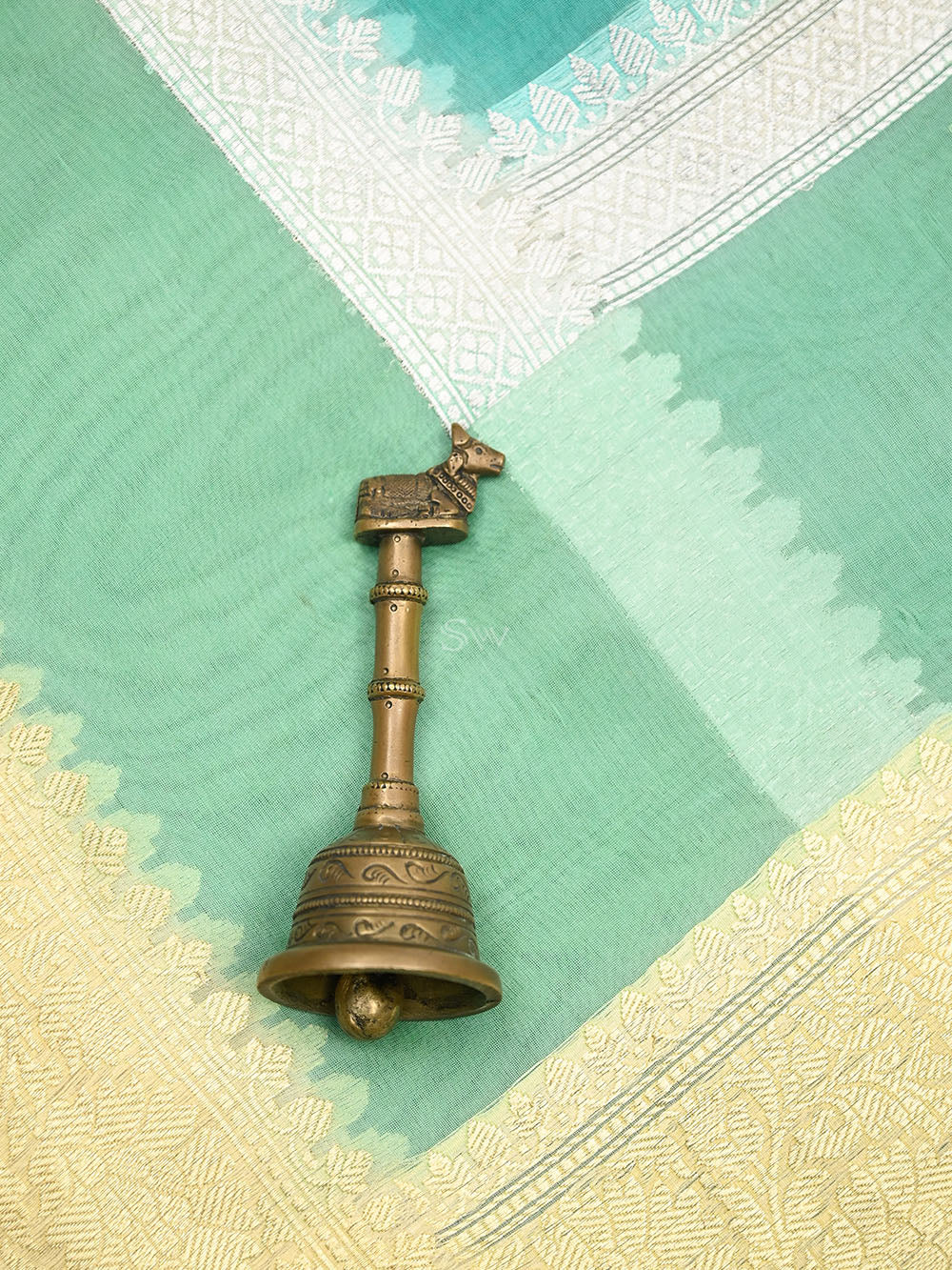 Turquoise Boota Organza Handloom Banarasi Saree - Sacred Weaves