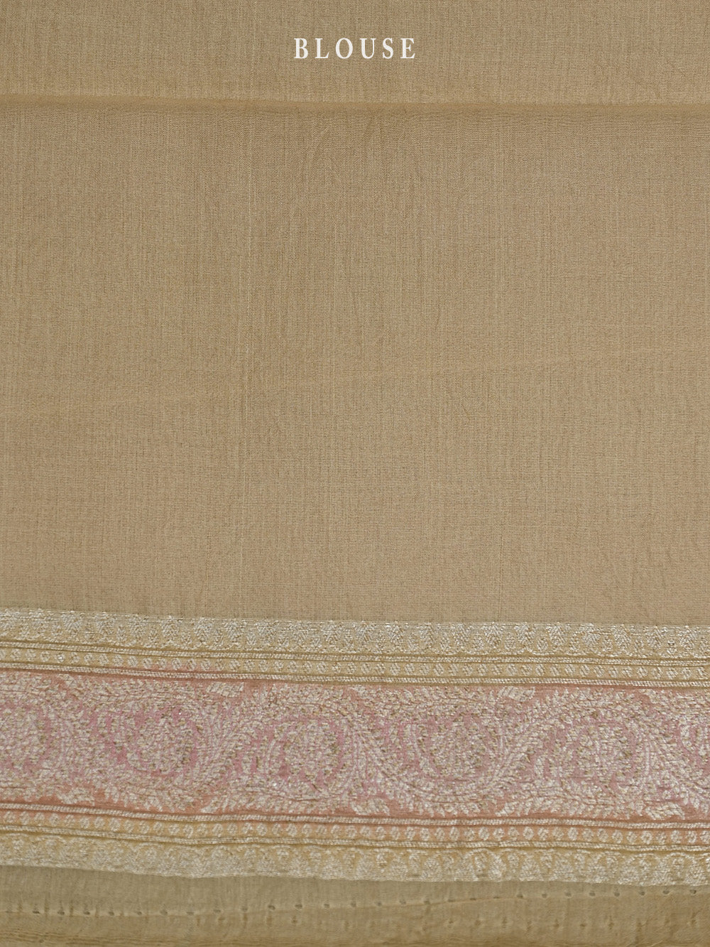 Pastel Beige Brown Organza Handloom Banarasi Saree - Sacred Weaves