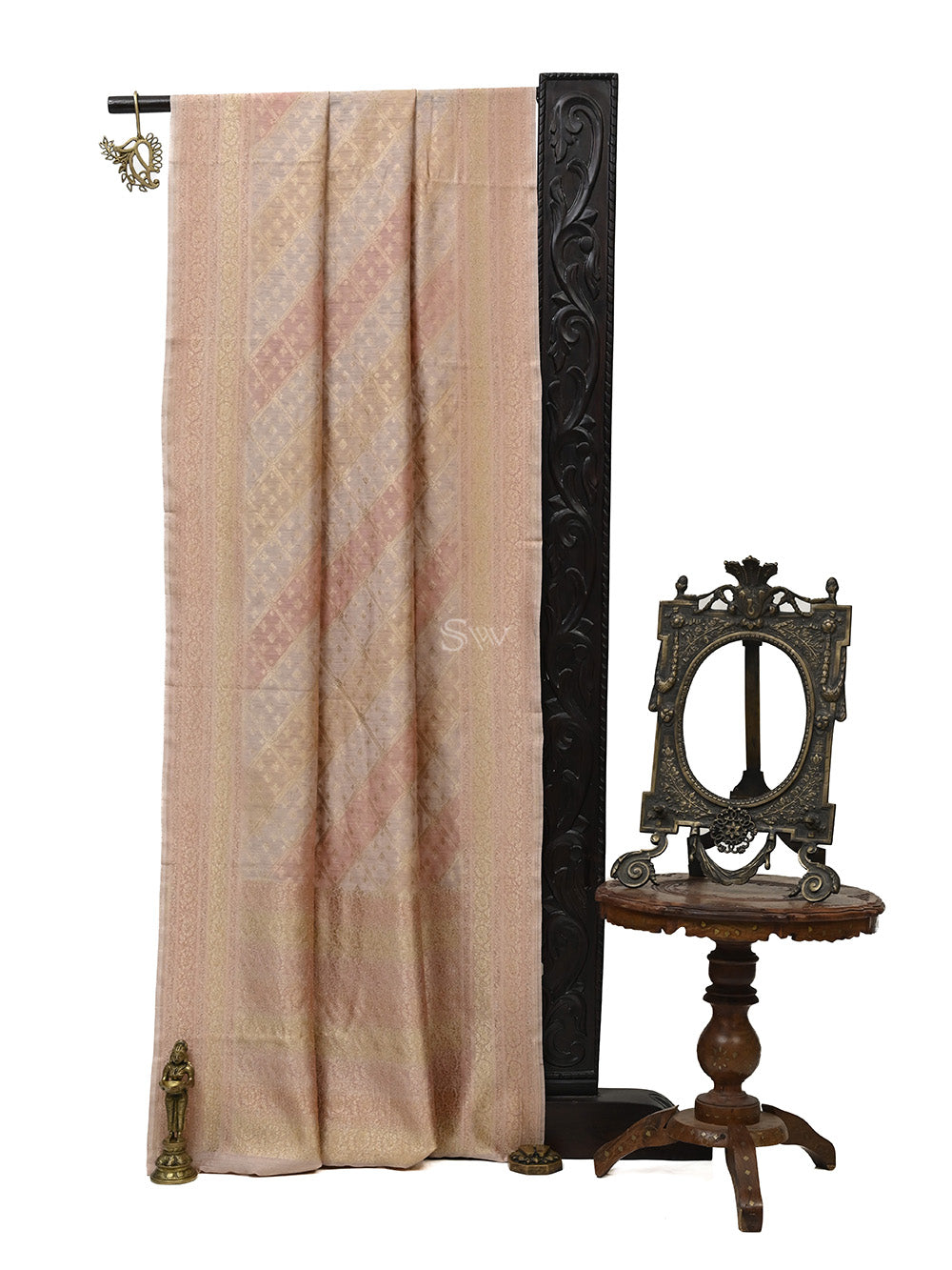 Pastel Pink Rangkat Moonga Silk Handloom Banarasi Saree - Sacred Weaves