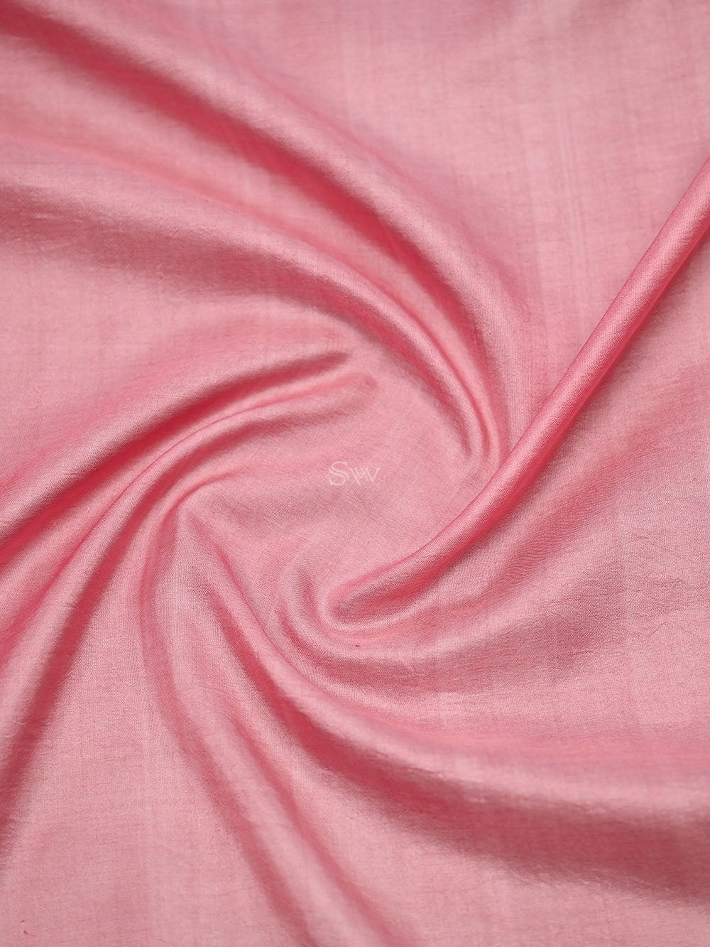 Pink Plain Satin Silk Handloom Banarasi Saree - Gift Box - Sacred Weaves