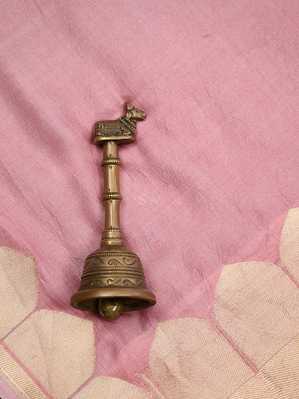 Pink Plain Satin Silk Handloom Banarasi Saree - Gift Box - Sacred Weaves