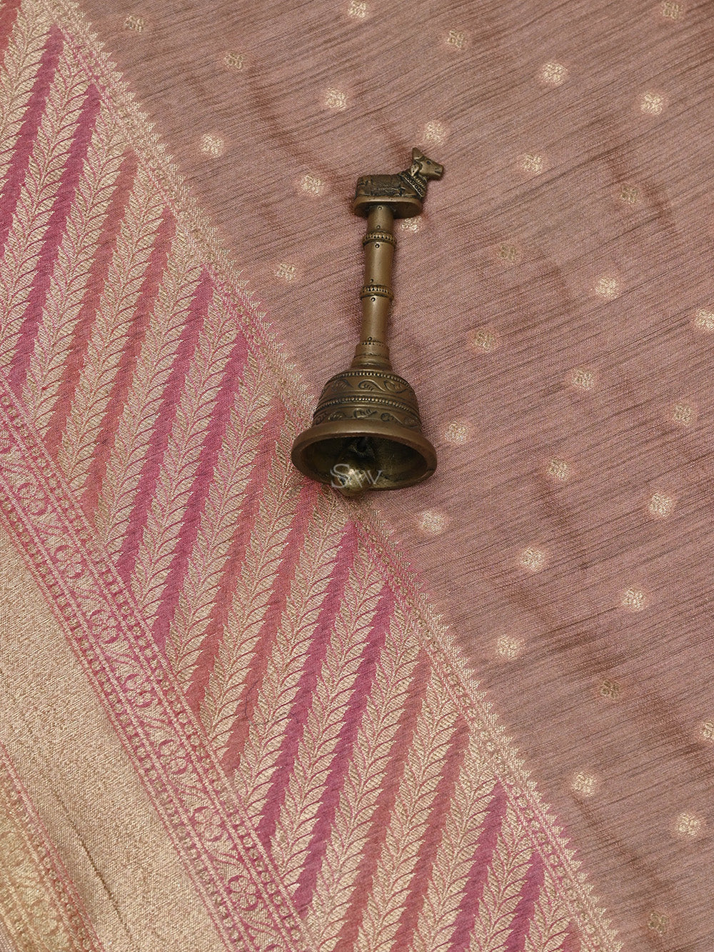 Pastel Pink Booti Moonga Silk Handloom Banarasi Saree - Sacred Weaves