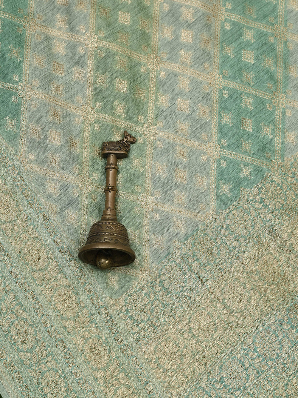 Pastel Green Rangkat Moonga Silk Handloom Banarasi Saree - Sacred Weaves