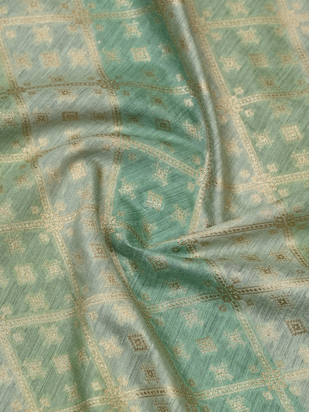 Pastel Green Rangkat Moonga Silk Handloom Banarasi Saree - Sacred Weaves