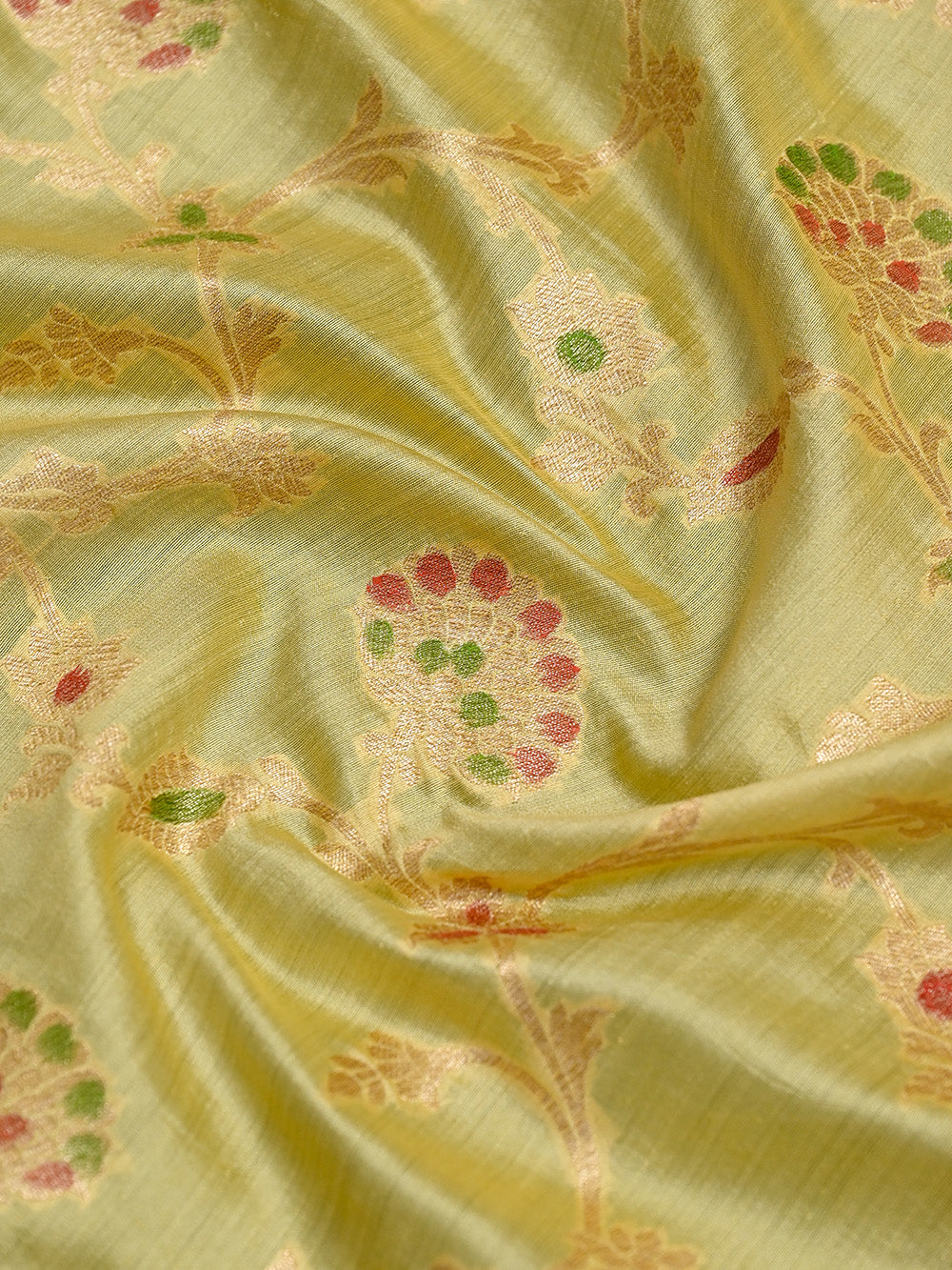 Pastel Yellow Rangkat Jaal Chiniya Silk Handloom Banarasi Saree - Sacred Weaves