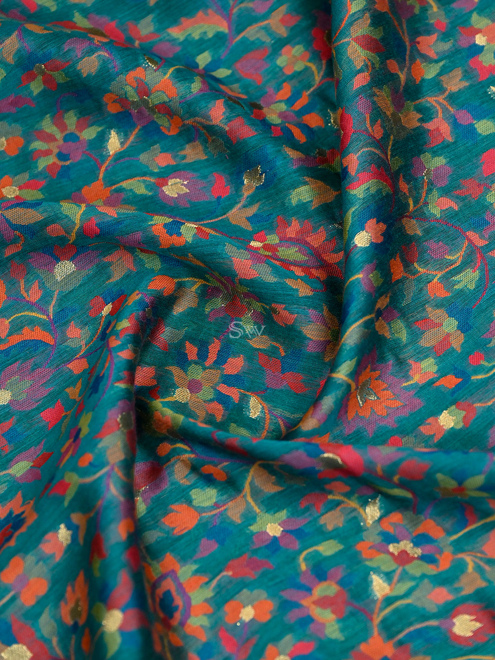 Teal Green Pashmina Moonga Silk Handloom Banarasi Saree - Sacred Weaves