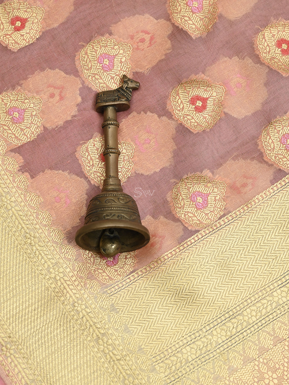 Pastel Pink Meenakari Organza Handloom Banarasi Saree - Sacred Weaves
