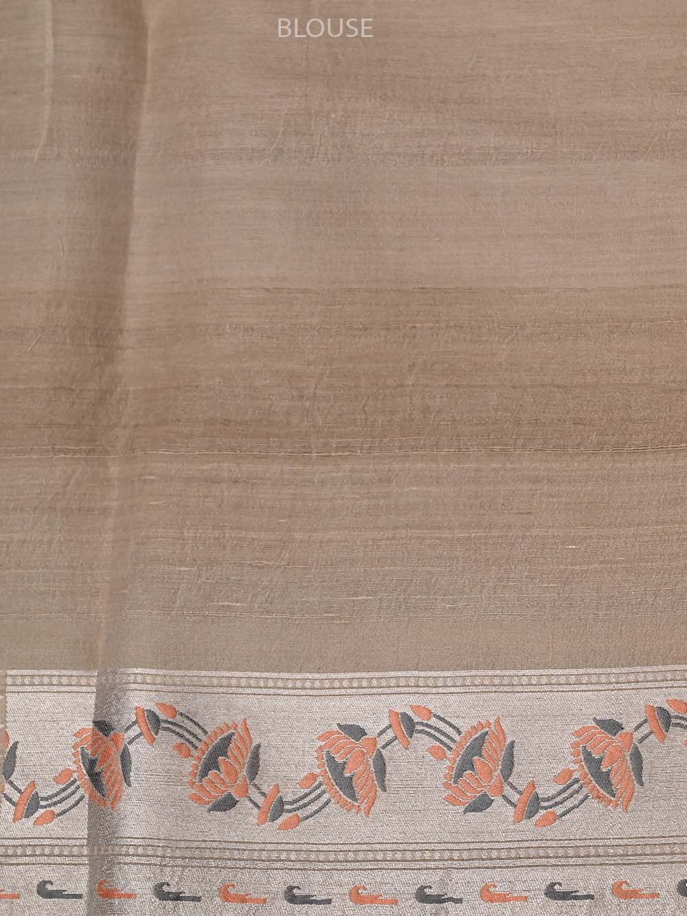 Beige Tussar Georgette Handloom Banarasi Saree - Sacred Weaves