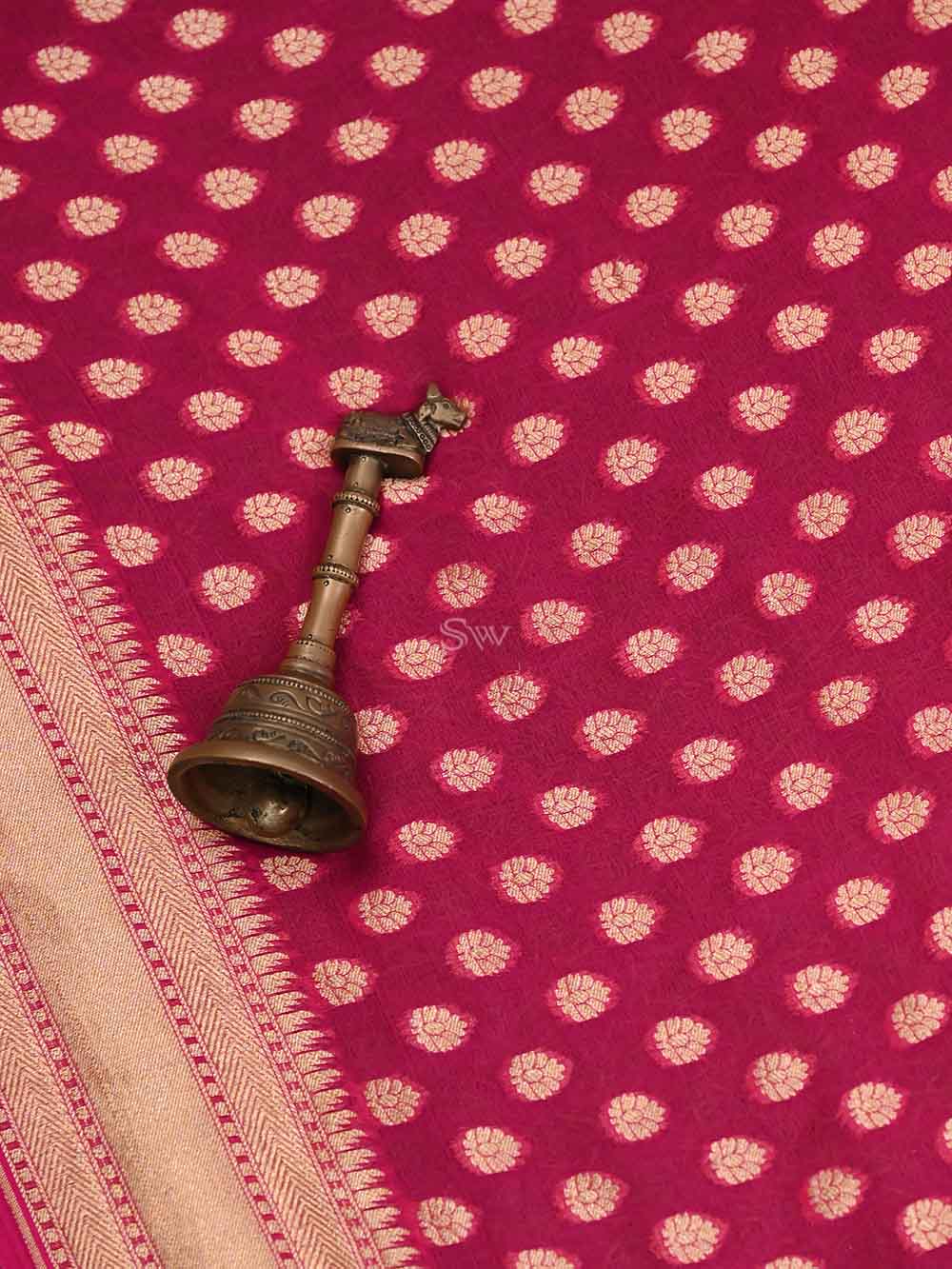 Pink Paithani Khaddi Georgette Handloom Banarasi Saree - Sacred Weaves