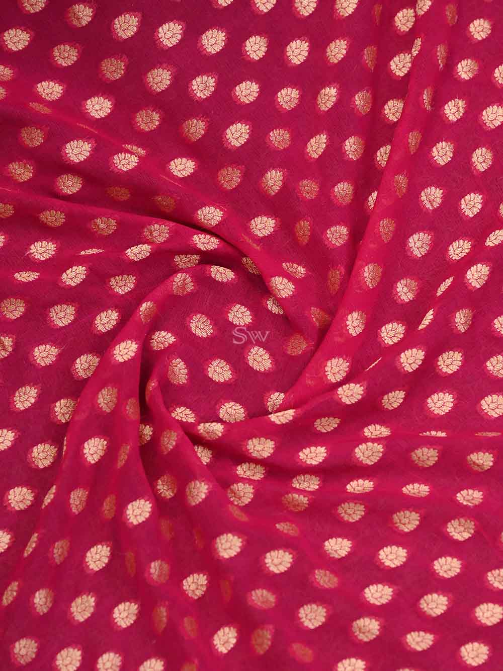 Pink Paithani Khaddi Georgette Handloom Banarasi Saree - Sacred Weaves