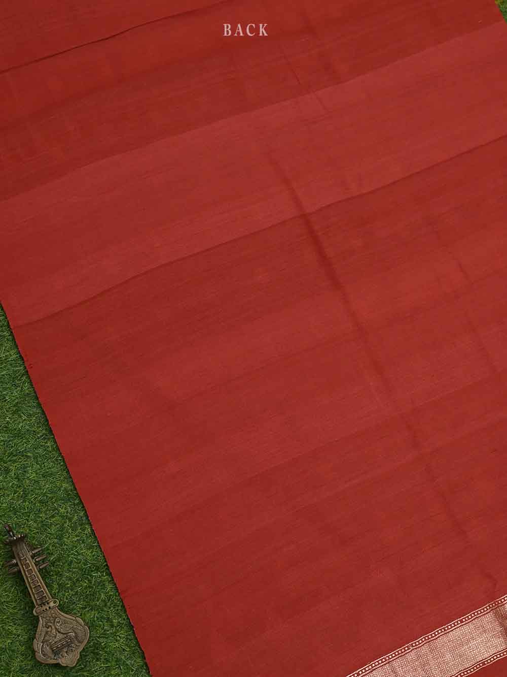 Red Tussar Silk Handloom Banarasi Suit - Sacred Weaves