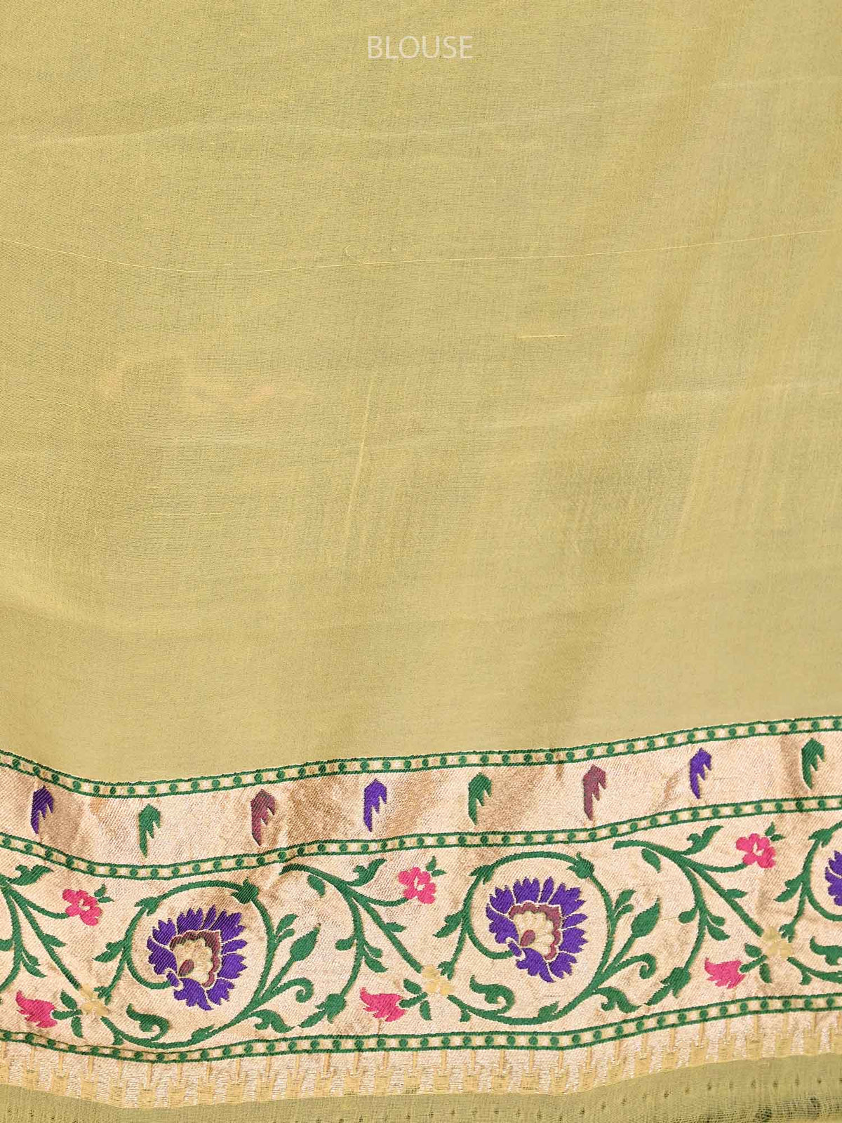 Yellow Pink Paithani Rangkat Khaddi Georgette Handloom Banarasi Saree - Sacred Weaves