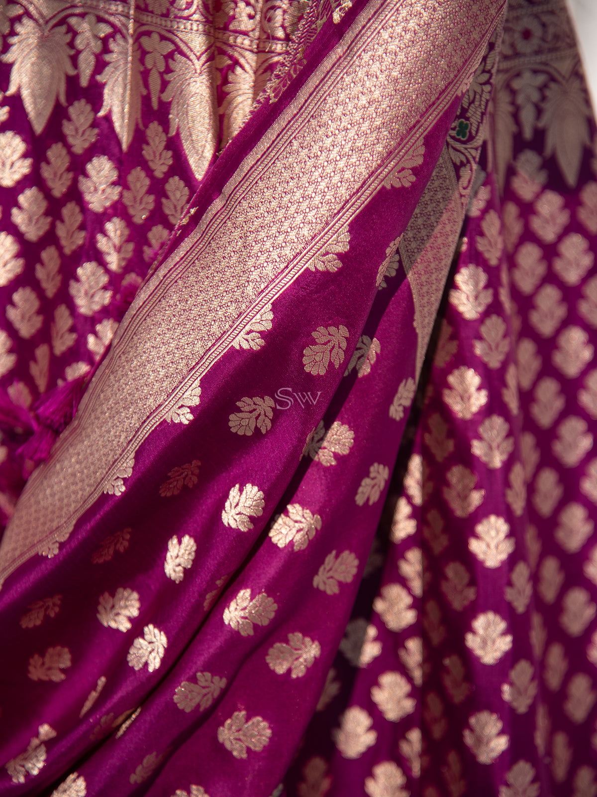 Purple Meenakari Handloom Banarasi Lehenga - Sacred Weaves