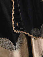 Black Handloom Banarasi Lehenga - Sacred Weaves