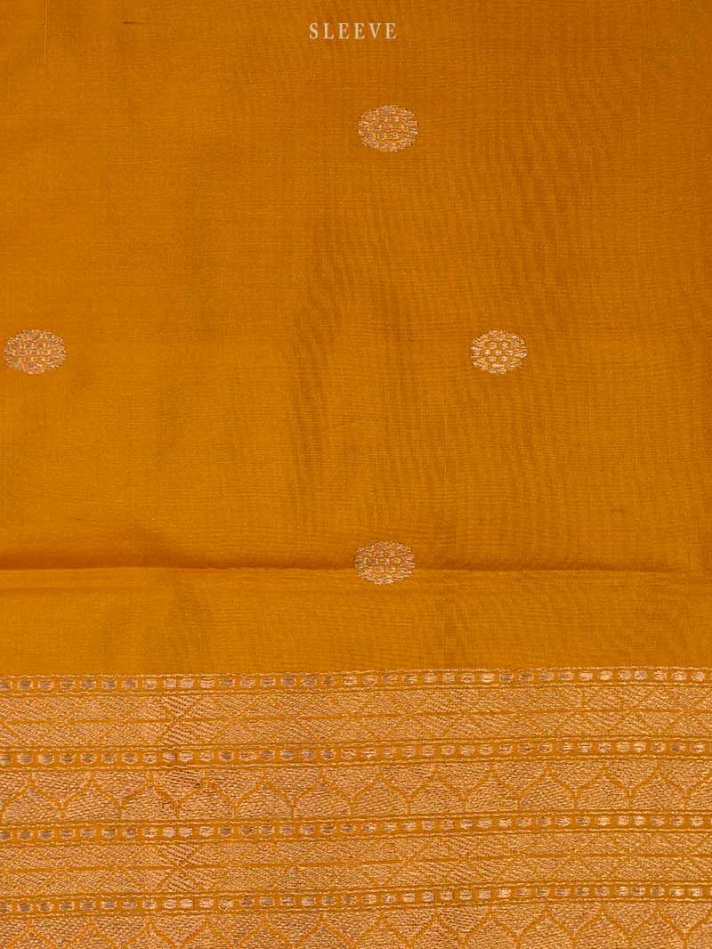 Mustard Katan Silk Handloom Banarasi Suit -  Sacred Weaves