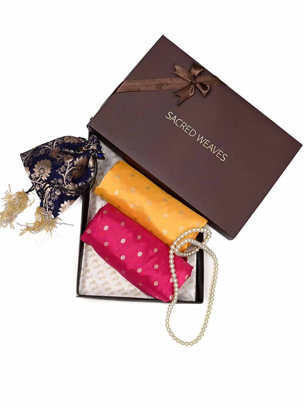 Yellow And Magenta Konia Katan Silk Handloom Banarasi Dupatta - Sacred Weaves