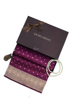 Purple Konia Katan Silk Handloom Banarasi Dupatta
