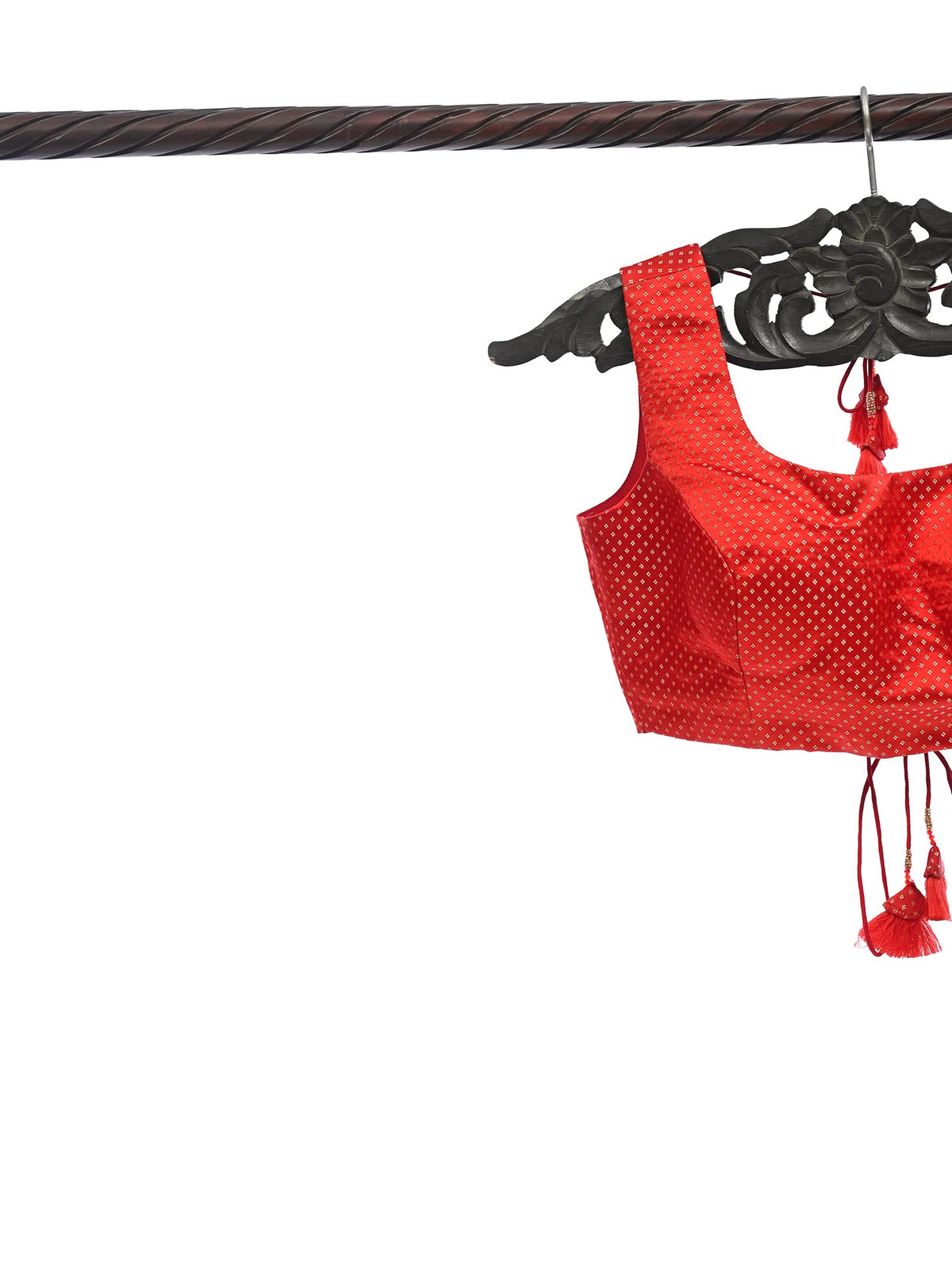 Red Silk Ready-made Blouse
