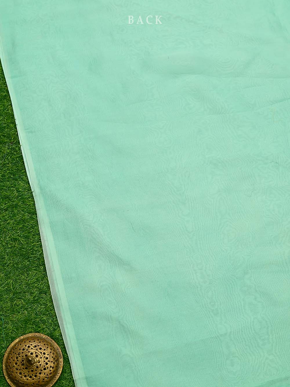 Sea Green Embroidery Organza Handloom Banarasi Suit - Sacred Weaves