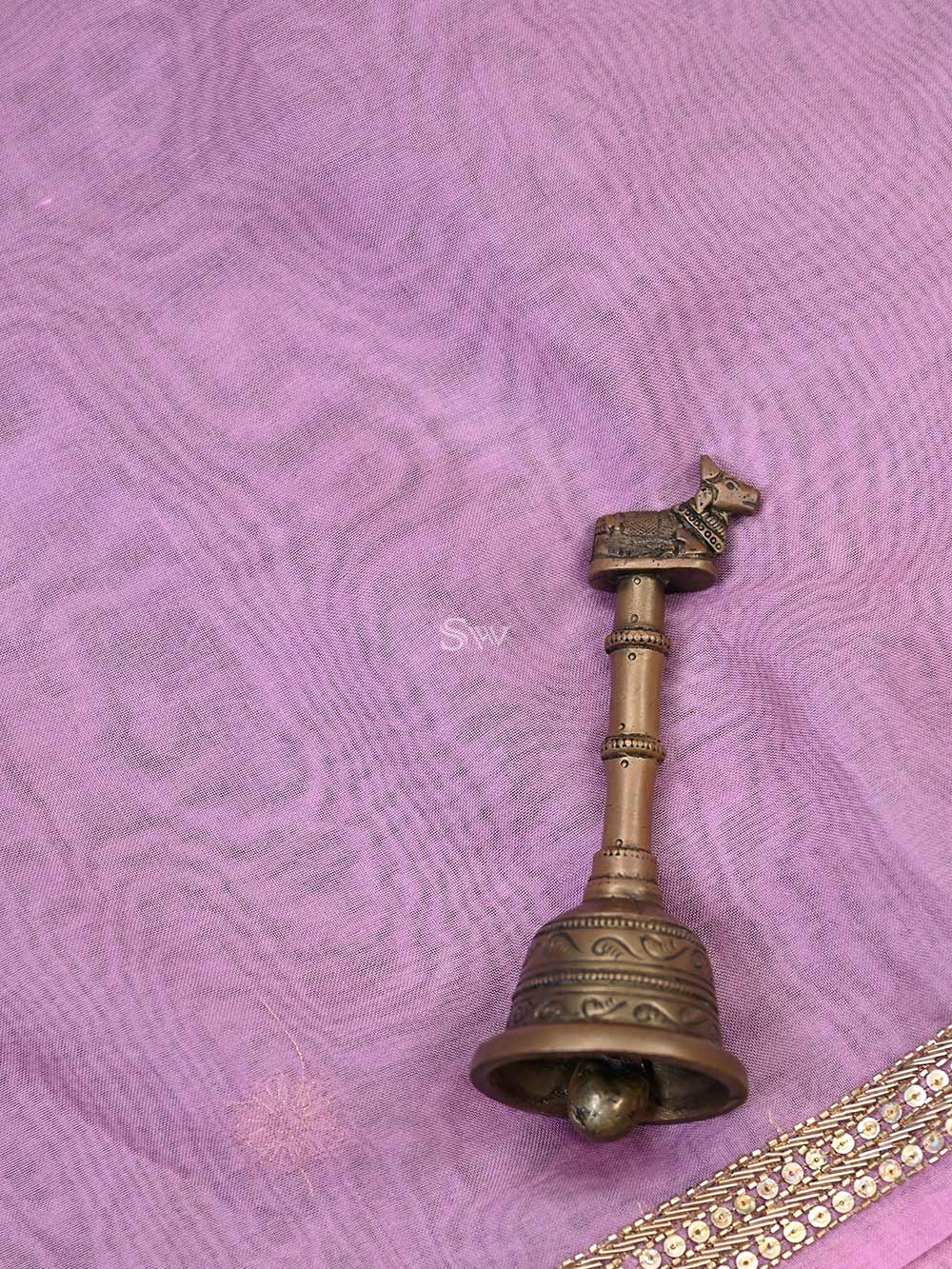 Pastel Pink Silk Handloom Banarasi Lehenga - Sacred Weaves