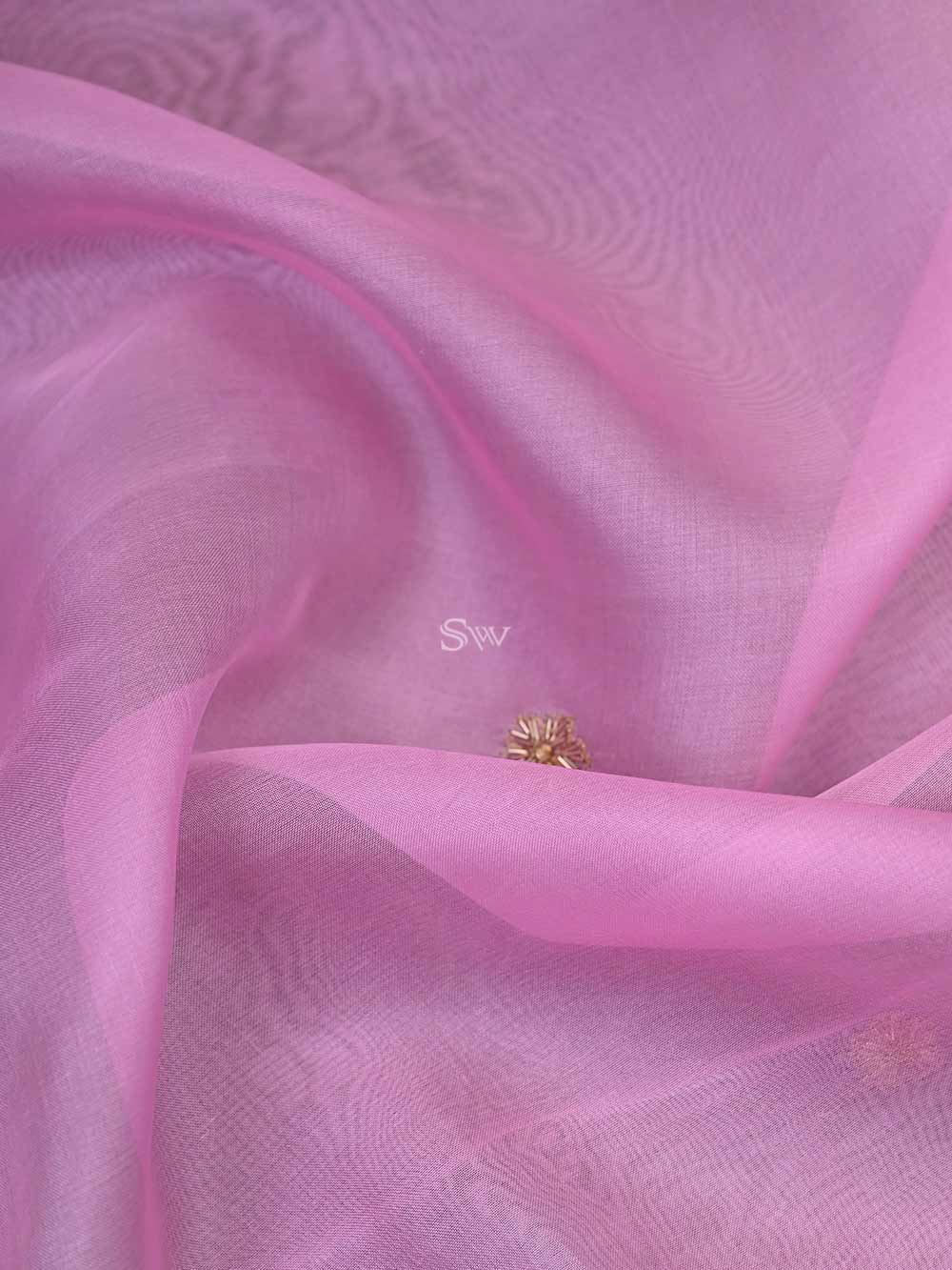 Pastel Pink Silk Handloom Banarasi Lehenga - Sacred Weaves