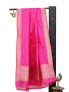 Magenta Katan Silk Handloom Banarasi Dupatta - Sacred Weaves