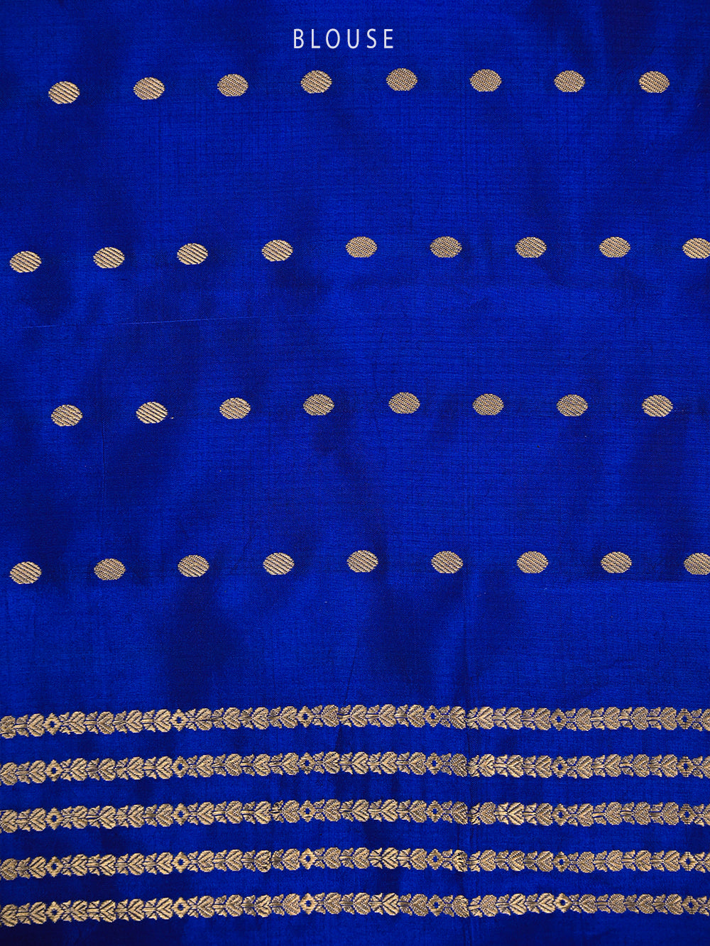 Dark Royal Blue Booti Katan Silk Handloom Banarasi Saree