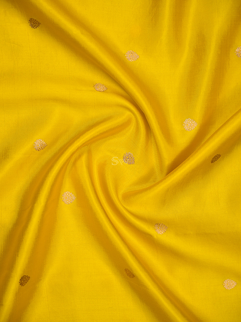 Yellow Booti Katan Silk Handloom Banarasi Saree