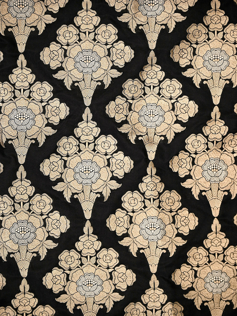 Black Silk Handloom Banarasi Lehenga - Sacred Weaves