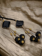 Black Silk Handloom Banarasi Lehenga - Sacred Weaves