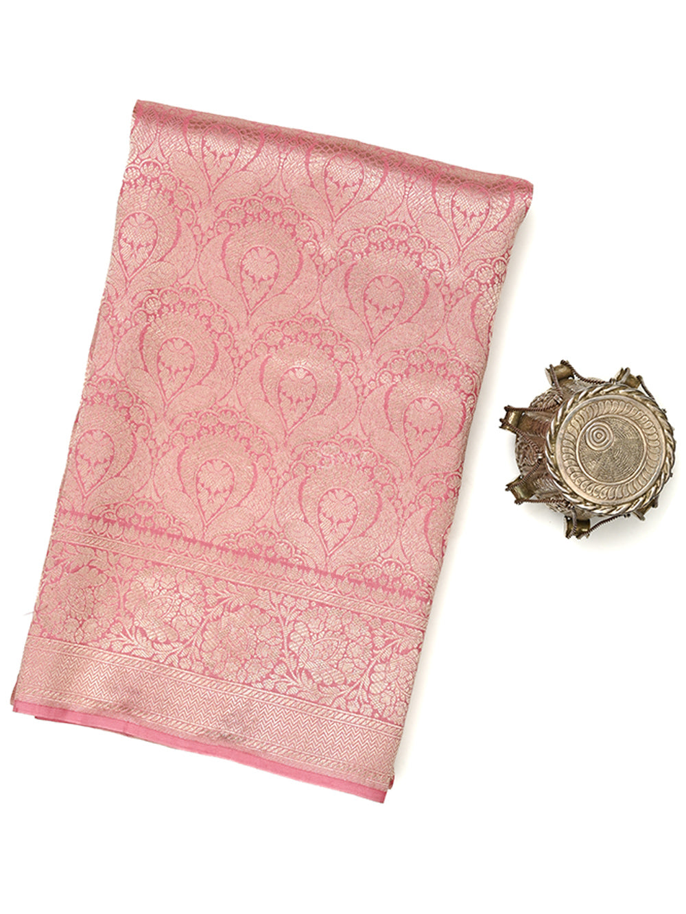 Pastel Pink Silk Brocade Handloom Banarasi Saree