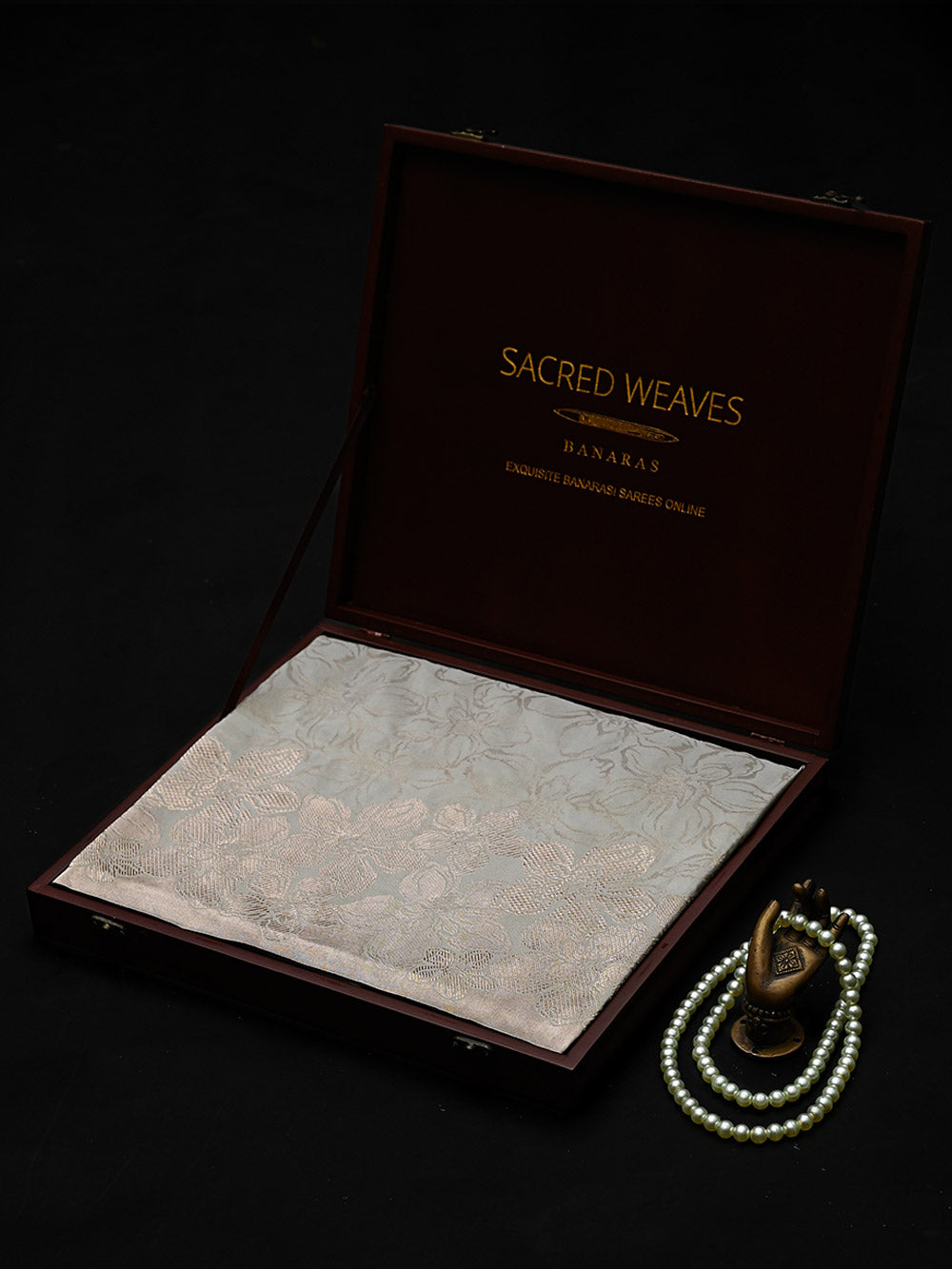 Mint Green Jaal Katan Silk Handloom Banarasi Saree