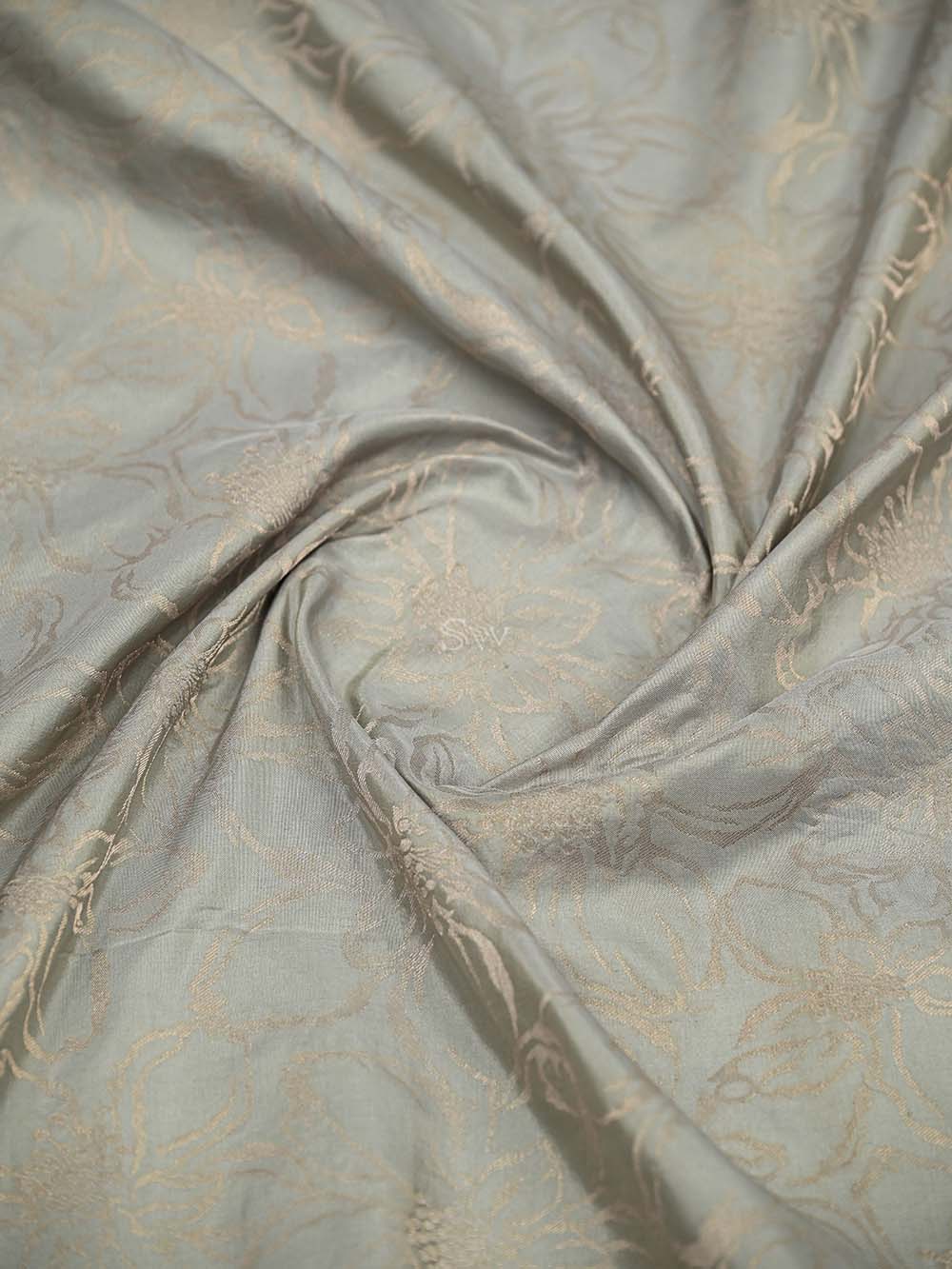 Mint Green Jaal Katan Silk Handloom Banarasi Saree