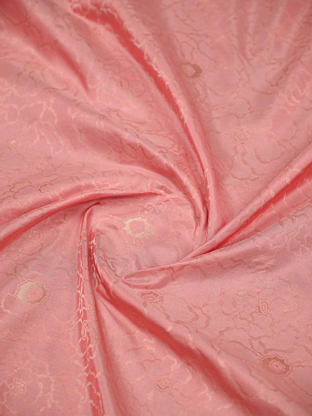 Pink Jaal Katan Silk Handloom Banarasi Saree