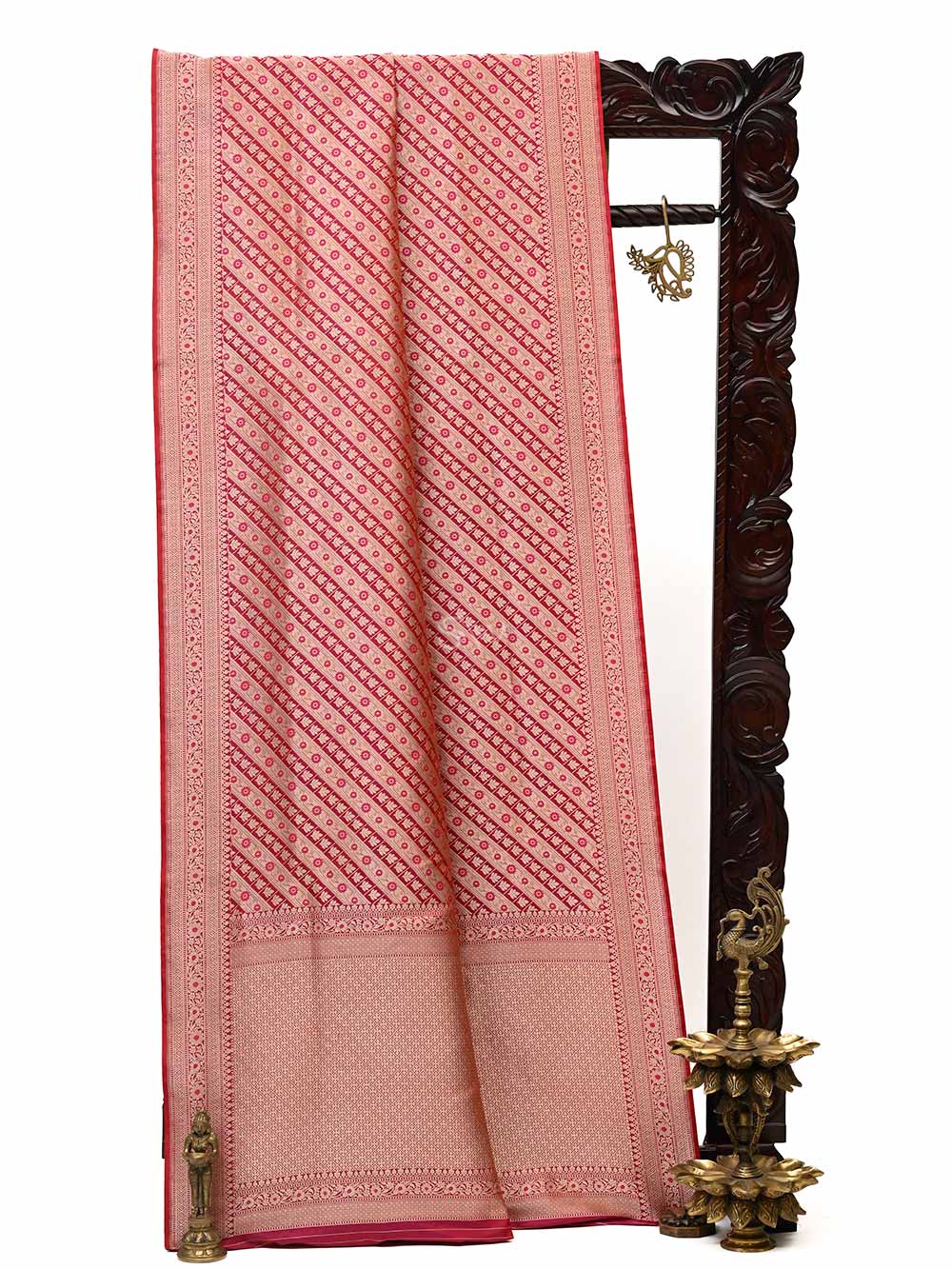 Dark Magenta Brocade Katan Silk Handloom Banarasi Saree - Sacred Weaves