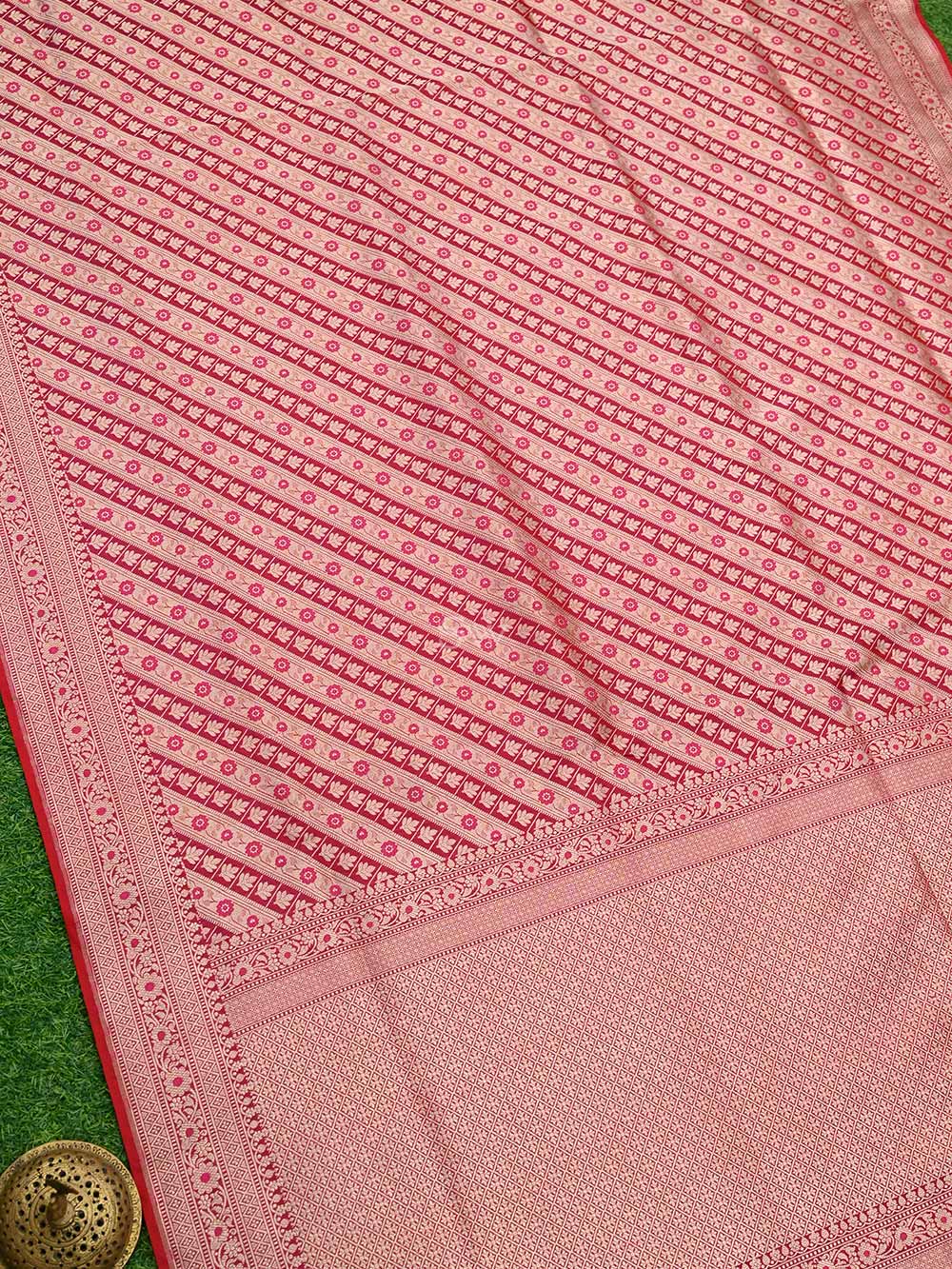 Dark Magenta Brocade Katan Silk Handloom Banarasi Saree - Sacred Weaves