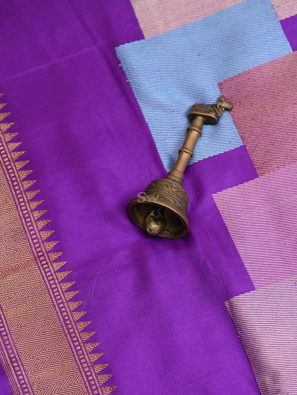 Purple Katan Silk Handloom Banarasi Saree - Sacred Weaves
