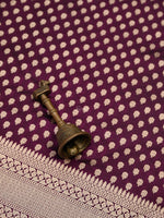 Wine Booti Katan Silk Uppada Handloom Banarasi Saree