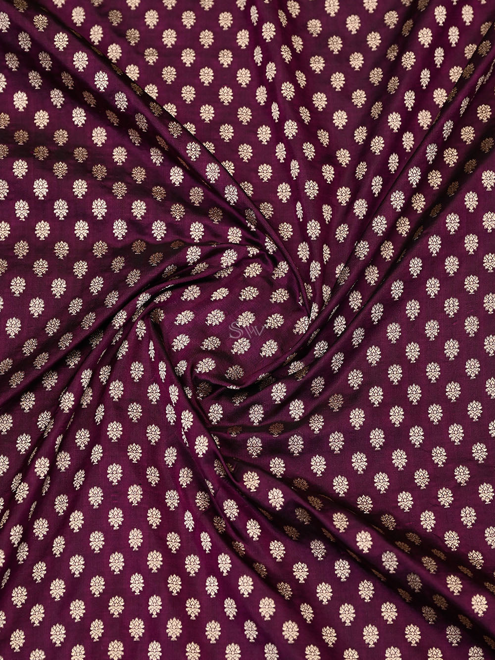 Wine Booti Katan Silk Uppada Handloom Banarasi Saree