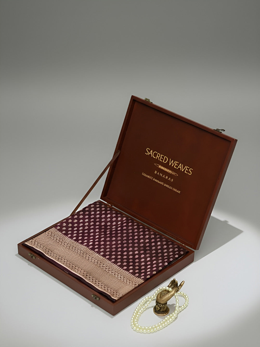 Wine Booti Katan Silk Uppada Handloom Banarasi Saree