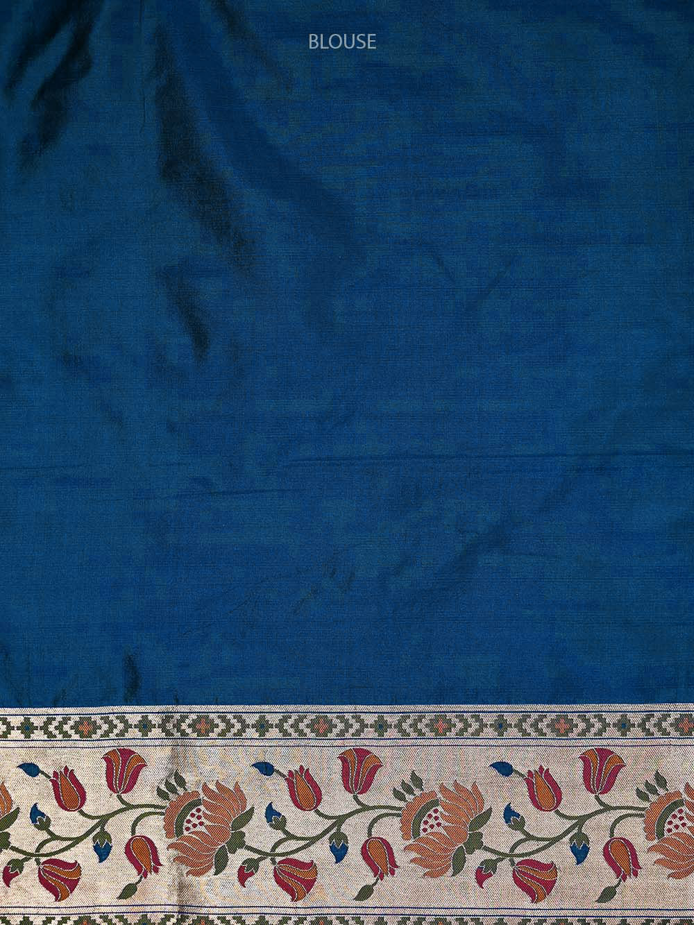 Midnight Blue Paithani Meenakari Katan Silk Handloom Banarasi Saree