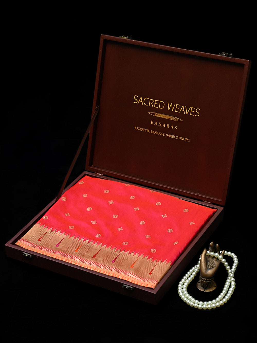 Dark Pink Paithani Katan Silk Handloom Banarasi Saree