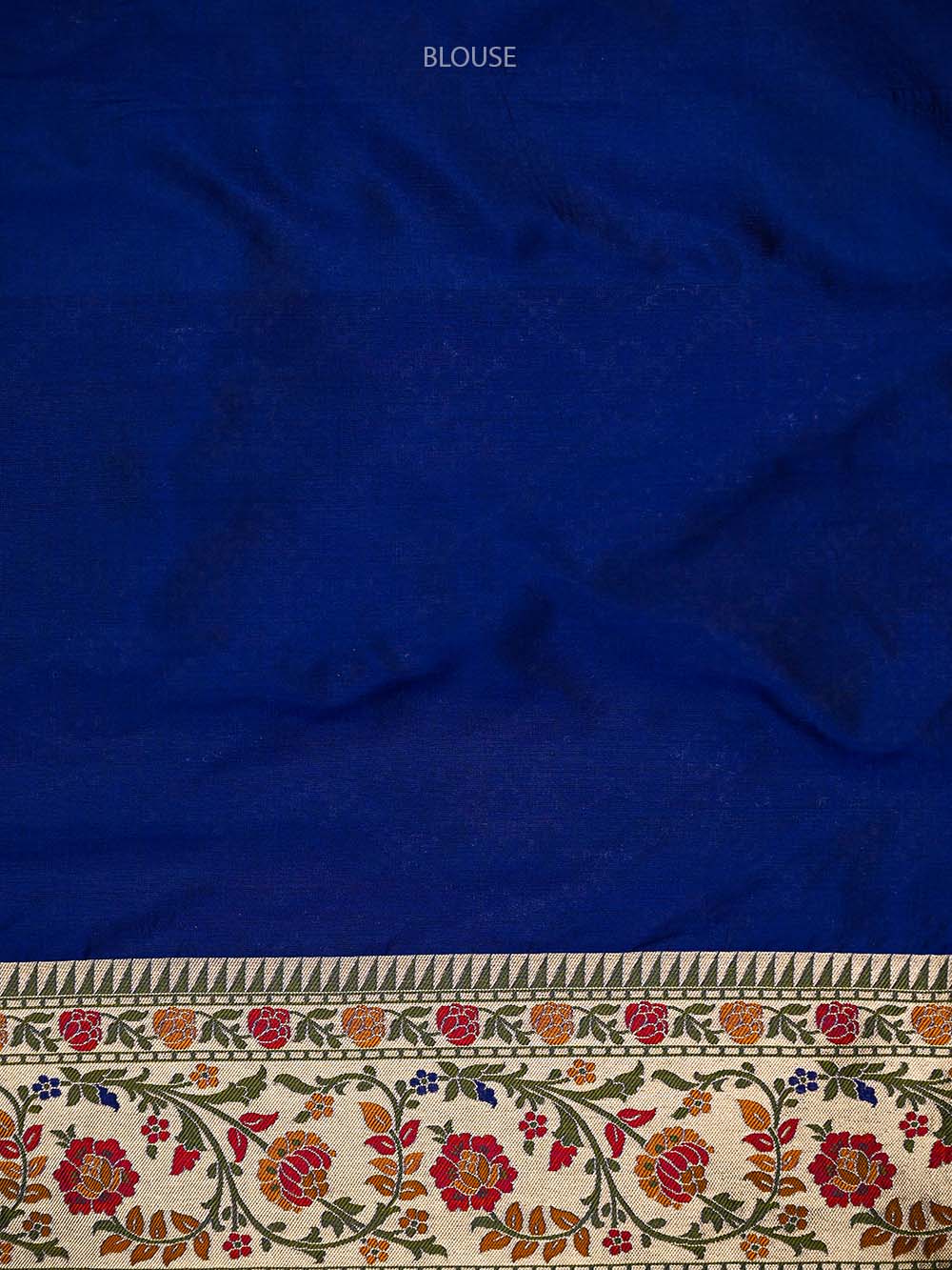Blue Paithani Meenakari Katan Silk Handloom Banarasi Saree - Sacred Weaves
