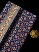 Blue Paithani Meenakari Katan Silk Handloom Banarasi Saree - Sacred Weaves