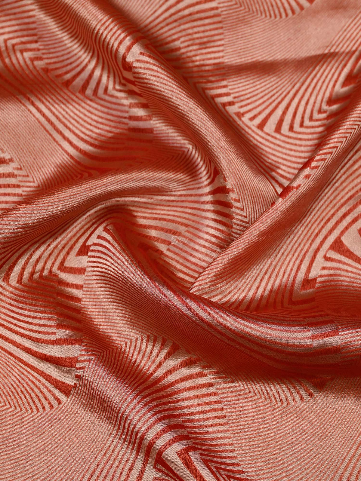 Orange Silk Brocade Handloom Banarasi Saree - Sacred Weaves
