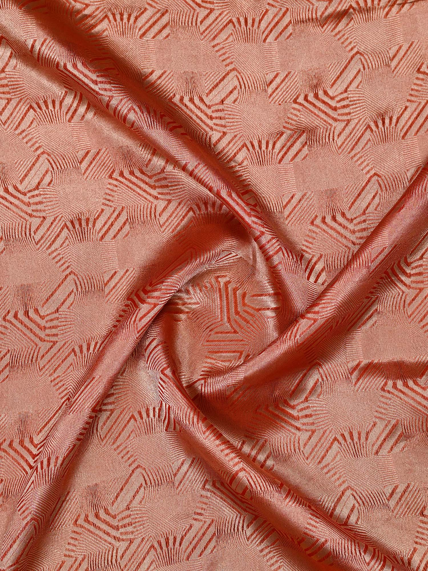 Orange Silk Brocade Handloom Banarasi Saree - Sacred Weaves