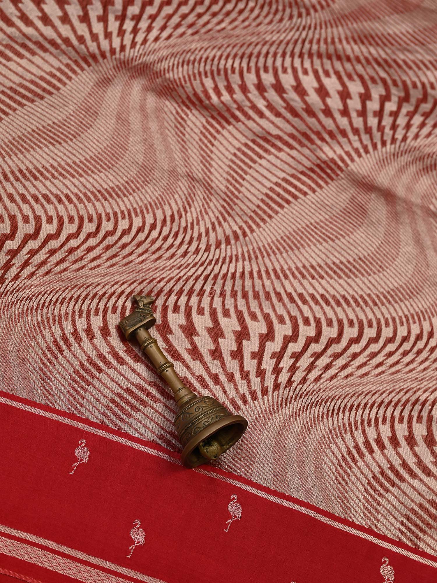 Maroon Silk Brocade Handloom Banarasi Saree - Sacred Weaves
