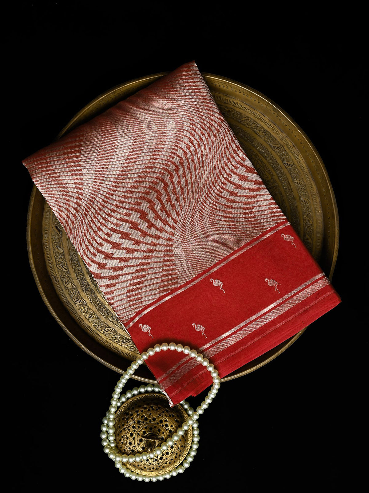 Maroon Silk Brocade Handloom Banarasi Saree