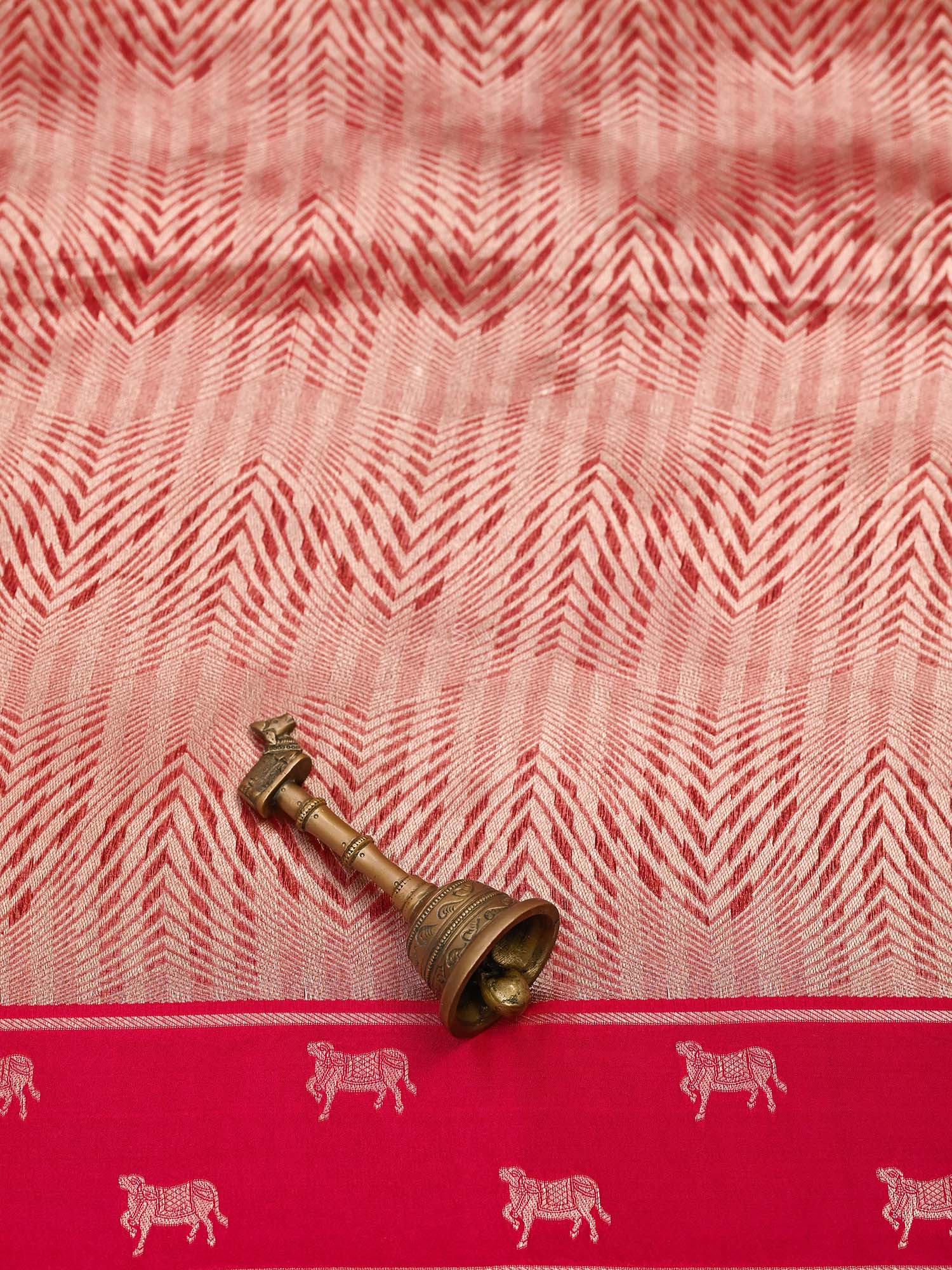 Magenta Silk Brocade Handloom Banarasi Saree - Sacred Weaves