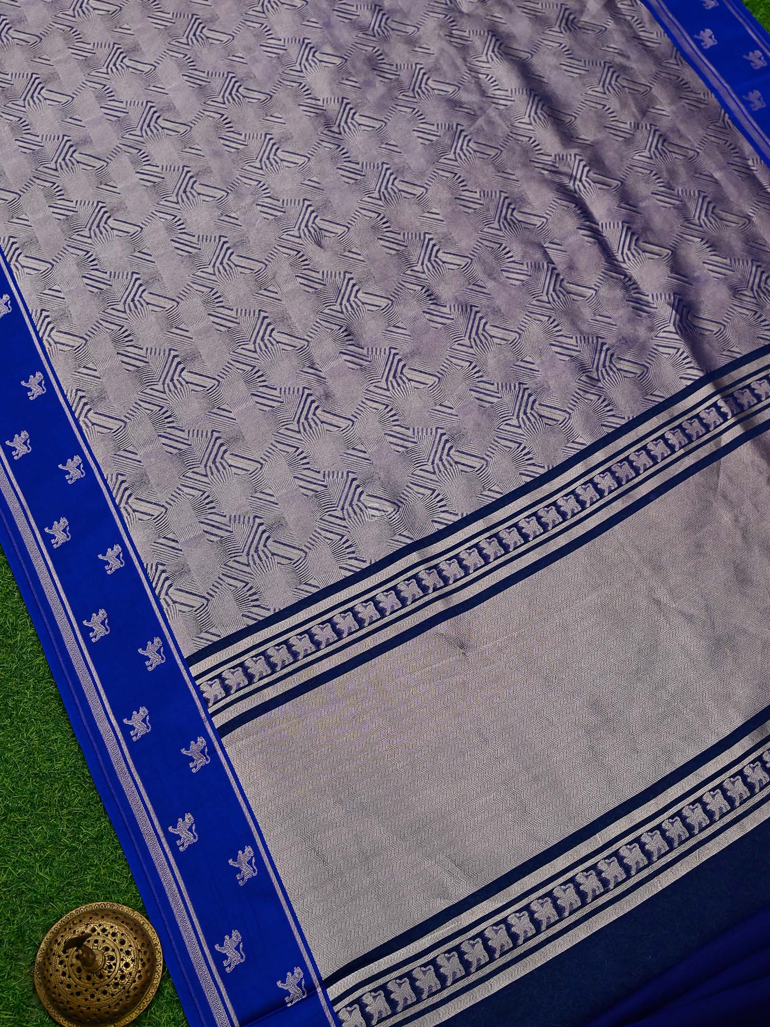 Royal Blue Silk Brocade Handloom Banarasi Saree - Sacred Weaves
